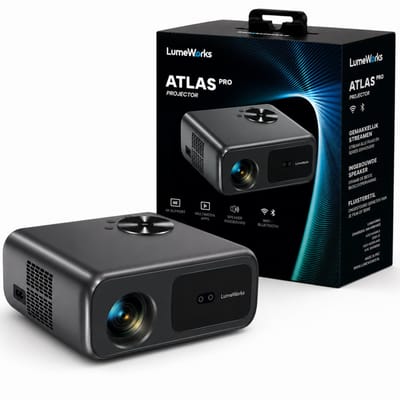 LumeWorks Atlas Beamer - Projector Full HD 1080P - 500 ANSI Lumen - Autofocus & Auto Keystone - Ingebouwde Apps - WiFi & Bluetooth - Streamen vanaf Telefoon