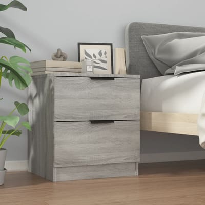 vidaXL - Nachtkastjes - 2 - st - bewerkt - hout - grijs - sonoma - eikenkleurig