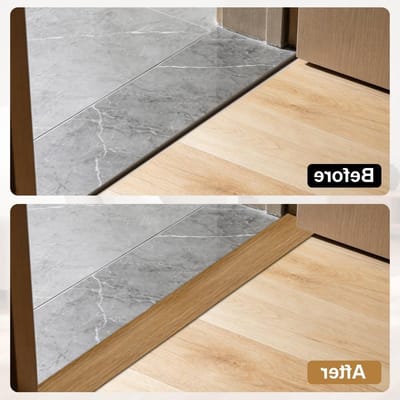 Zelfklevende PVC Vloerovergangsstrips voor Laminaat en Tegels, Ideaal voor Deurverbindingen en Drempels, Geel Houtkleur, 1m Lang