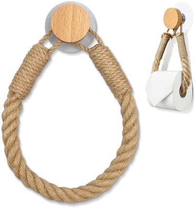 Toiletpapierhouder touw vintage handdoekhouder wc-papierhouder zonder boren DOT De muur niet WEH toiletpapier houder voor toilet badkamer vintage decoratie industrieel touw
