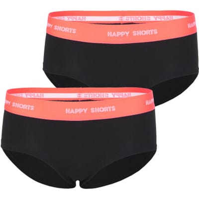 Happy Shorts Dames Hipster Zwart 2-Pack - Maat S