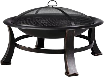 Vuurkorf open haard - 76cm - Voor buiten - Vuurschaal met vonkenschaar - BBQ Grill