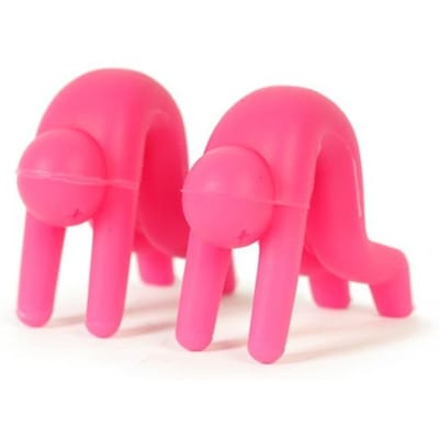 2 stuks Kleine Man Deksel Lifter Spatbestendig Siliconen Keukenpan Deksel Verhoger Voorkomt Soep Overkoken Pan Pan Decoratie Keukengerei roze