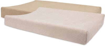 Jollein Aankleedkussenhoes Badstof 50x70cm - Zachte Hoes Baby Aankleedkussen - Wild Rose/Biscuit - 2 Stuks