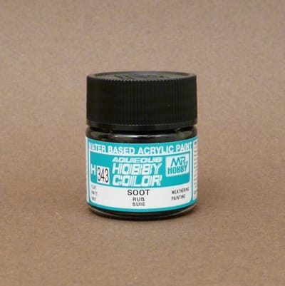 Gunze H-343 - Soot - Mr. Hobby Aqueous Modelbouwverf 10ml