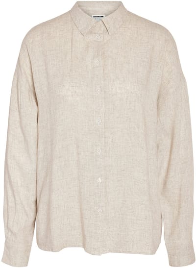 Noisy may Blouse Nmleilani L/s Loose Shirt Noos 27026486 Natural Dames Maat - M
