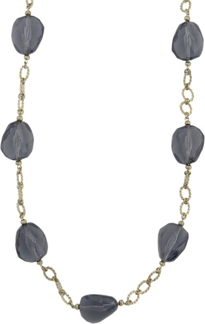 Behave - Lange ketting goudkleur met grijszwarte kralen - Tijdloos chic