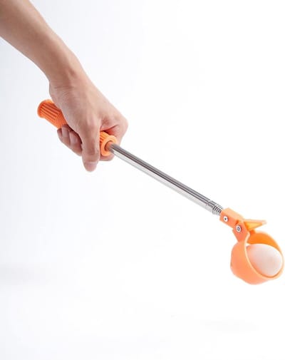 Eiergrijper - Eierplukker - Eieren Verzamelen - Uitschuifbare Steel - Tot 198 cm - Zilver