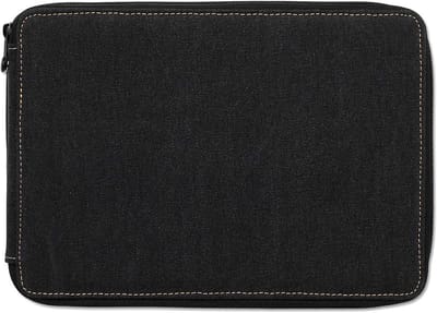 Etui voor kleurpotloden - Handgemaakt zwart canvas met ritssluiting