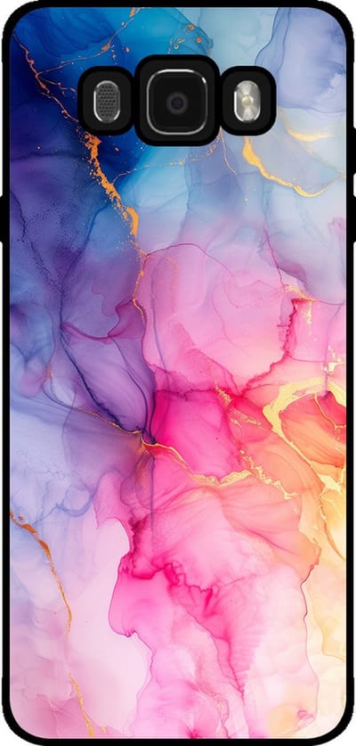 Smartphonica Telefoonhoesje Geschikt voor Samsung Galaxy J7 2016 met marmer opdruk - TPU backcover case marble design - Regenboog geschikt voor Samsung Galaxy J7 2016