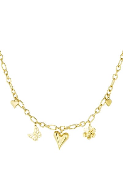 Natural love charms ketting - roestvrijstaal - yehwang