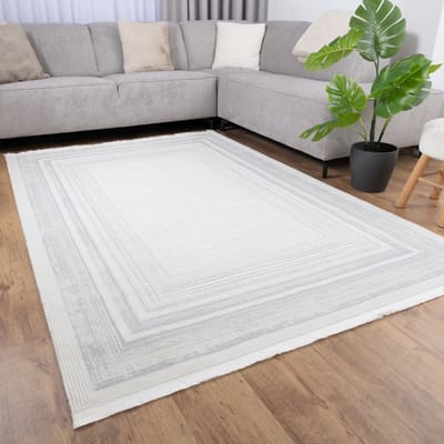 Grijs Tapijt Laagpolig Vloerkleed Koho Soft Lux - 200x290cm- Modern - Woonkamer - Salon - Slaapkamer - Eetkamer