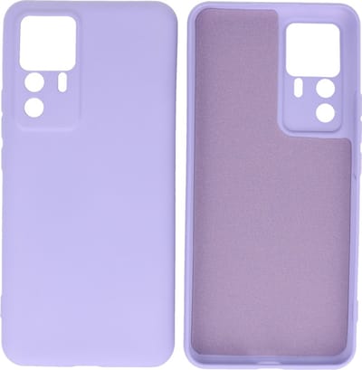 Hoesje Geschikt voor Xiaomi 12T / 12T Pro Hoesje - 2.0mm Dikke Fashion Telefoonhoesje Backcover - Siliconen Hoesje - Paars