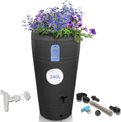 Regenton - Watervat Tuin - Duurzaam Water - Met Plantenbak - 230 Liter - Antraciet