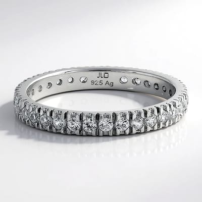 Cavill - 925 Sterling Zilveren Ring met 0,214 ct Cambodjaanse Briljant Zirkonen - Elegante Dunne Band - Tijdloos Design