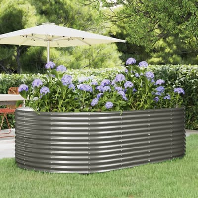 vidaXL - Plantenbak - 212x140x68 - cm - gegalvaniseerd - staal - grijs