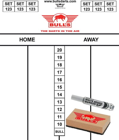 Bull's Dart Schrijfbord Set Flex 35x25 cm incl Pentel Maxiflow stift en Bull's wisser
