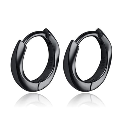 Tom Jaxon Heren Oorbellen - Twist Zwart-12mm