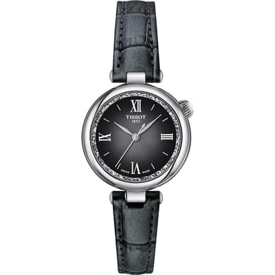 Montre Tissot Série Little Lady Starlight Quartz Montres pour femmes Acier Noir Cuir T152.010.16.038.00 Regular Watch Box