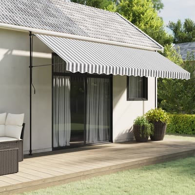 vidaXL - Vervangingsdoek - voor - luifelrok - gestreept - 450 - cm - antraciet - en - wit