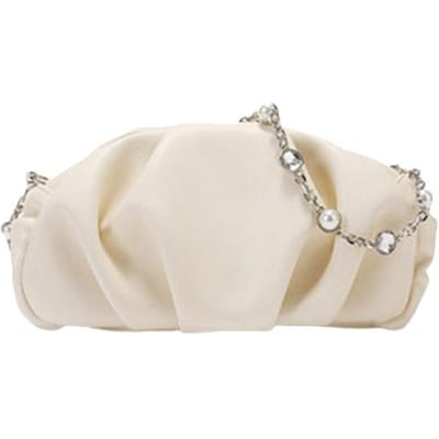 Niche Ontwerp Geplooide Onderarmtas voor Dames, Zomer Leren Crossbody Wolk Tas white