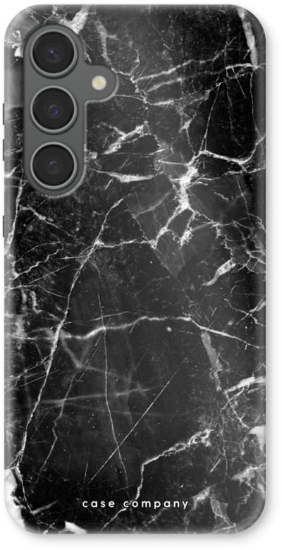 Case Company® - Hoesje geschikt voor Samsung Galaxy S24 Plus hoesje - Zwart Marmer - Tough Case - Maximale Bescherming alle Kanten en Schermrand