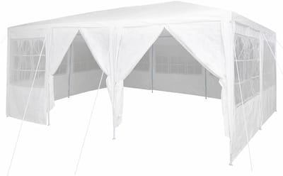 Partytent Outdoor - Feesttent Tuin - Buitenfeesten Organiseren - Stabiel Stalen Frame - 600 x 400 cm - Wit