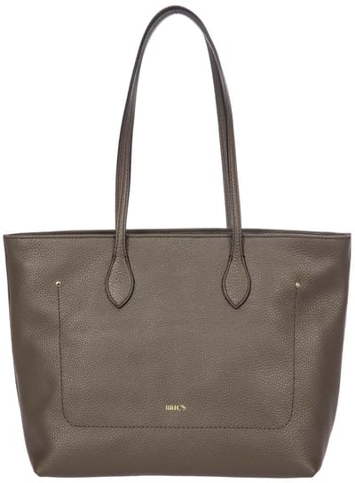 BRIC'S Leren schoudertas Gondola Violetta Shoulderbag Swamp Taupe