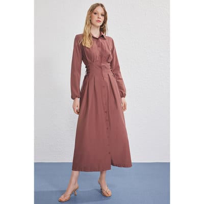 Lange, rechte maxi-jurk voor dames, geschikt voor casual/dagelijks gebruik met hijab.