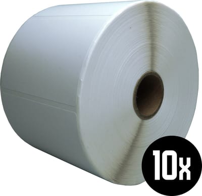 DULA Compatible Zebra Labels 76x51mm - 1370 etiketten per rol - kern 25mm - Wit - Verwijderbaar - 10 rollen