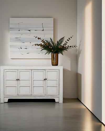 Fine Asianliving Chinese Dressoir Wit High Gloss B145xD40xH89cm Chinese Meubels Oosterse Kast
