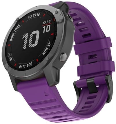 By Qubix - Geschikt voor Garmin bandje - 26mm Quickfit - Siliconen bandje - Paars - Geschikt voor Garmin Fenix 8 / 8 Pro - 51mm