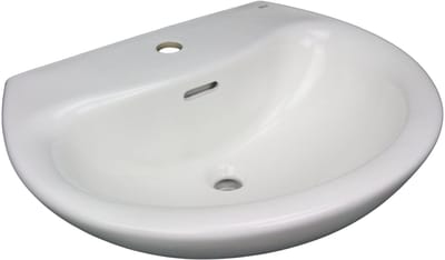 Wasbak wit keramiek rond/ovaal (HCG L330S) (F358)