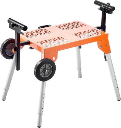 Verstekzaaghouder met wielen - Zaagtafel standaard - Precisie zaagwerk - In hoogte verstelbaar - Draagvermogen 150 kg - Zwart