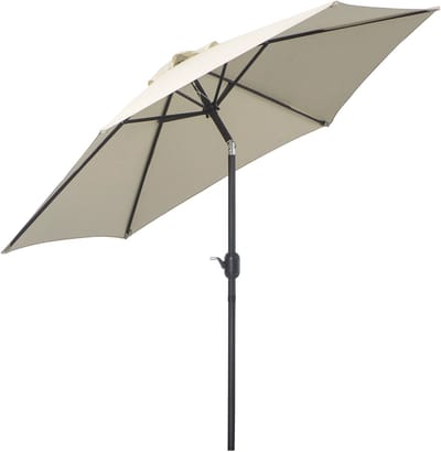 Clruro Parasol - Ø2,6 m - Knikparasol Met Slinger - Aluminium Polyester 180g/m² - Beige