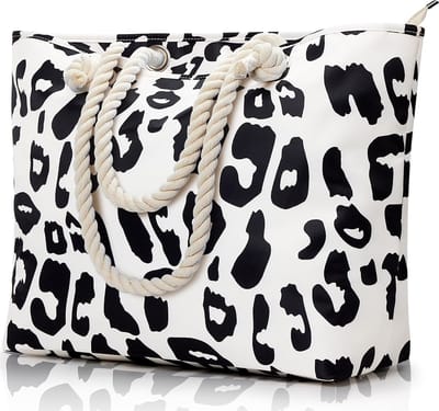 Grote strandtas met ritssluiting waterdichte badtas strandtas XL familie strand tas met ritssluiting grote shopper dames sporttas schoudertas