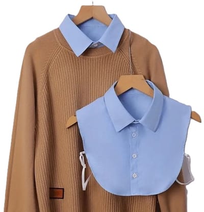 Losse Kraag Met Recht Kraagje I Puntkraag I Blouse Kraagje I Nep Los Kraagje I Nep Blouse Dames I Lichtblauw