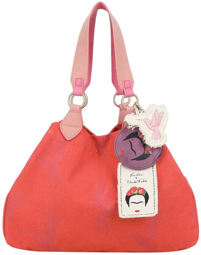 Fritzi aus Preußen shopper Fritzi x Frida Kahlo Izzy Limited Kolibri Canvas Shopper Grapefruit oranje
