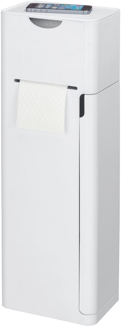 WENKO Toiletbutler IMON 6-in-1, Toiletborstel met houder, Toiletrolhouder en Reserverolhouder