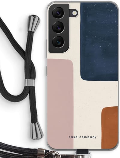 Case Company® - Hoesje met koord geschikt voor Samsung Galaxy S22 hoesje met Koord - Geo #5 - Telefoonhoesje met Zwart Koord - Bescherming aan alle Kanten en Over de Schermrand