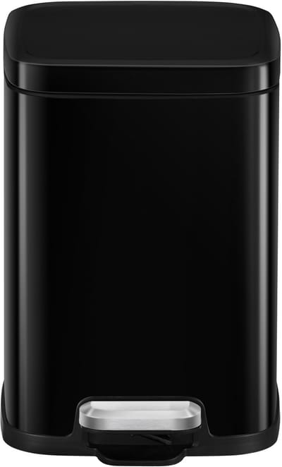 EKO - Stella pedaalemmer 6 liter - Stainless steel Plastic - Zwart - Prullenbak