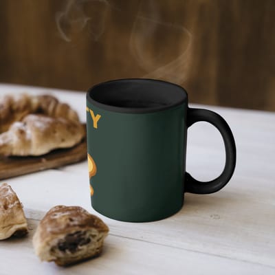 Magische Mok - Foto op Warmte Mokken - Koffiemok - Brood - Tosti - Groen - Minimalistisch - Magic Mok - Beker - 350 ML - Theemok