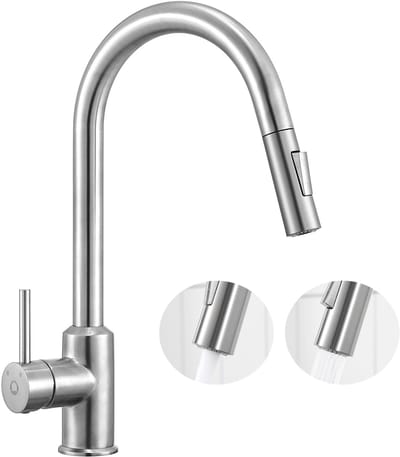 CECIPA max Keukenkraan met Uittrekbare Uitloop - Kraan Keuken - Mengkraan met Handdouche - 2 straalsoorten - Chroom