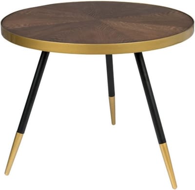 Housecraft Living Denise Salontafel Rond 61 cm Hout Bruin/ Goud