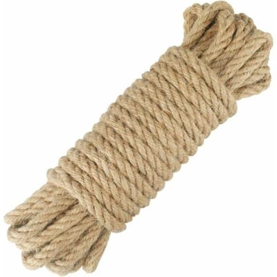 Touw - Jute touw - Natuurlijk touw - Jute knutseltouw - Geschikt voor tuinen, doe-het-zelf-knutsels en decoratie - 10 mm - 10 m