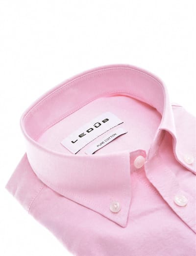 Ledûb Overhemd Pure Cotton Long Sleeve Button-Down Oxford Roze / male