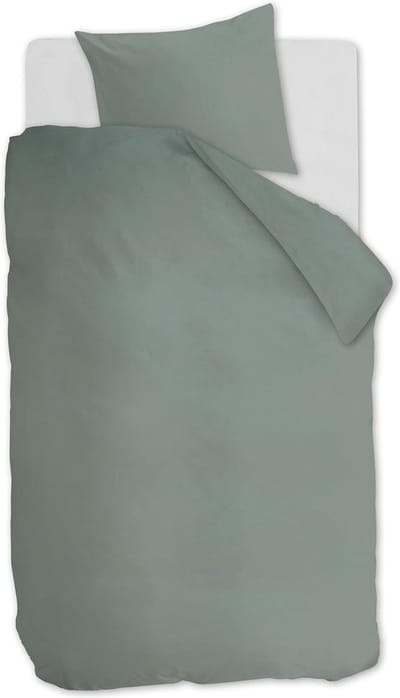 Ambiante Cotton Uni dekbedovertrek - Effen - Eenpersoons - 140x200/220 cm - Groen