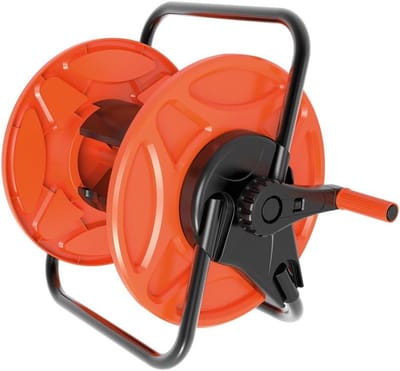 Slanghaspel - Slanghouder - Tuin bewateren - Draagbaar of wandmontage - 20 meter capaciteit - Oranje