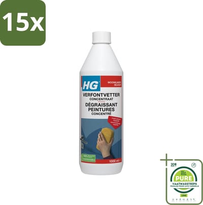 15 x HG Verfontvetter Concentraat 1 liter - Grootverpakking - Verf Ontvetter - Schoonmaakmiddel - Schilderwerk - Ondergrond Reinigen - Nicotine Verwijdering