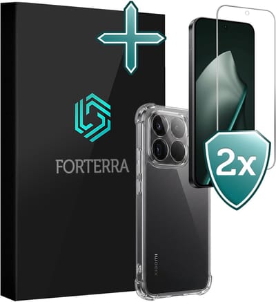 Hoesje Met Screenprotector - 2 stuks - Geschikt voor Xiaomi 15T Pro - Sterk & Shockproof - Back Cover - Siliconen Case - Telefoon Hoes - Shock Proof - Transparant